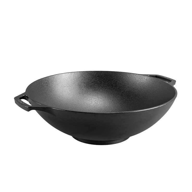14 Inch Seasoned Cast Iron Wok